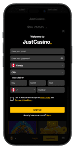 How to Register JustCasino App