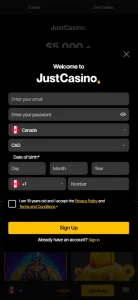 How to Register at JustCasino