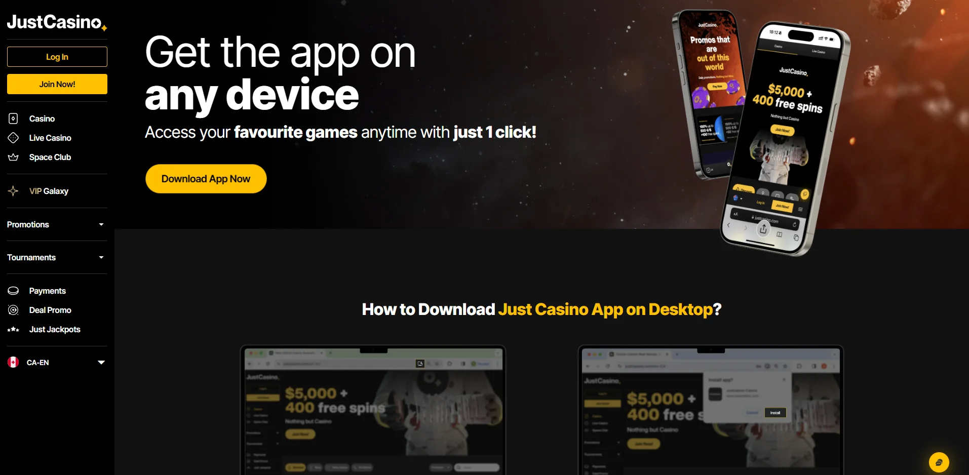 What is JustCasino App